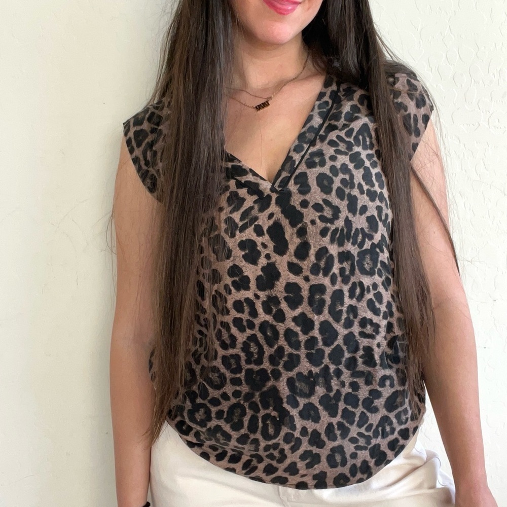 Joie Leopard Print Silk Berkeley Blouse